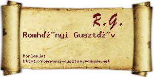 Romhányi Gusztáv névjegykártya