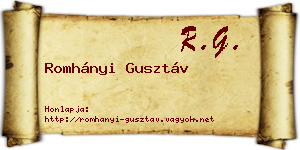 Romhányi Gusztáv névjegykártya